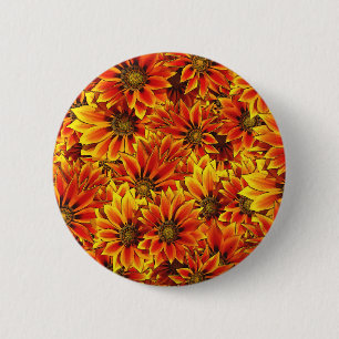 Orange Sunflowers 6 Cm Round Badge