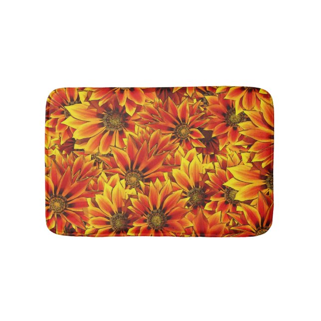Orange Sunflowers Bath Mat (Front)