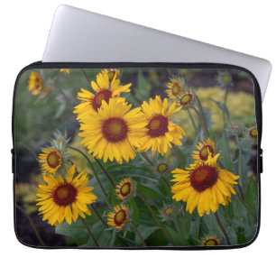 Orange Sunflowers, Bright Summer Floral Photo Laptop Sleeve