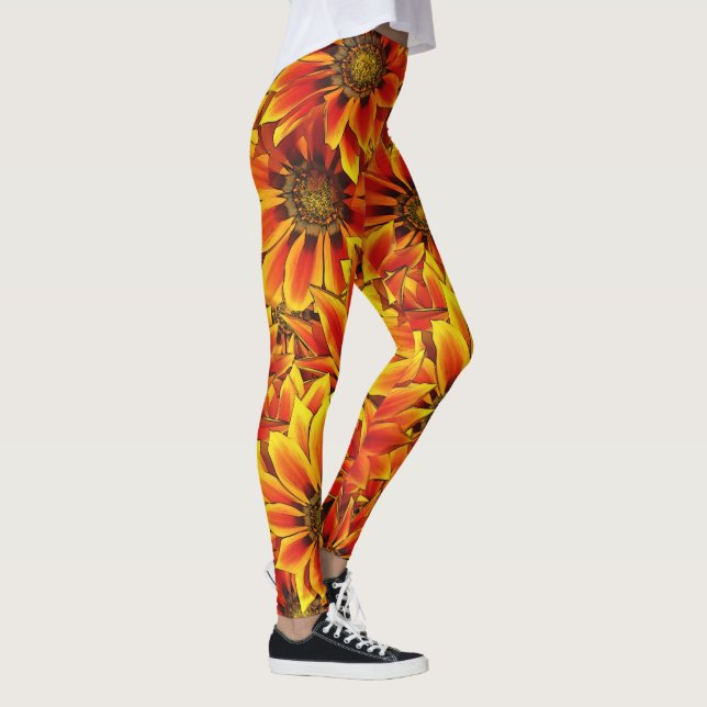 Orange Sunflowers Leggings (Right)
