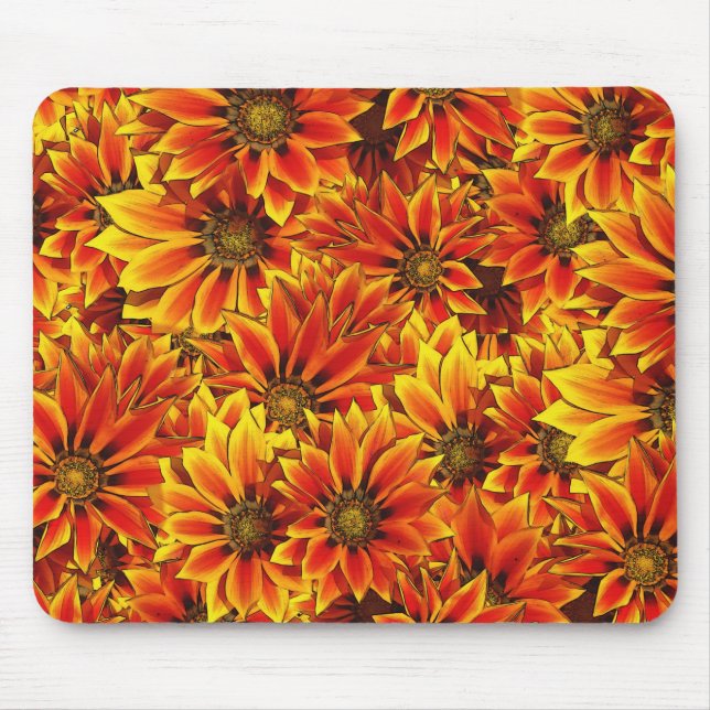 Orange Sunflowers Mouse Pad (Front)