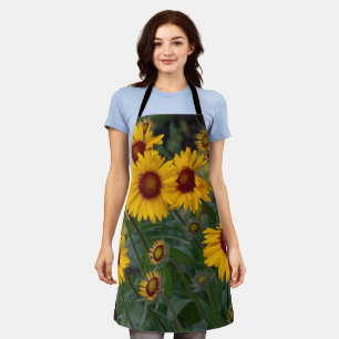 Orange Sunflowers: Vibrant Blooms Floral Apron