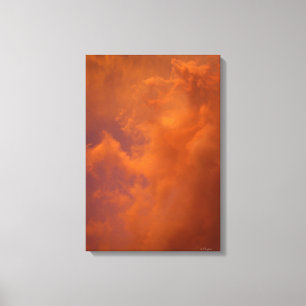 Orange sunset clouds Stretched Canvas Print