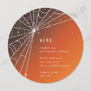 Orange Sunset Diamond Spider Web Square/Round Menu