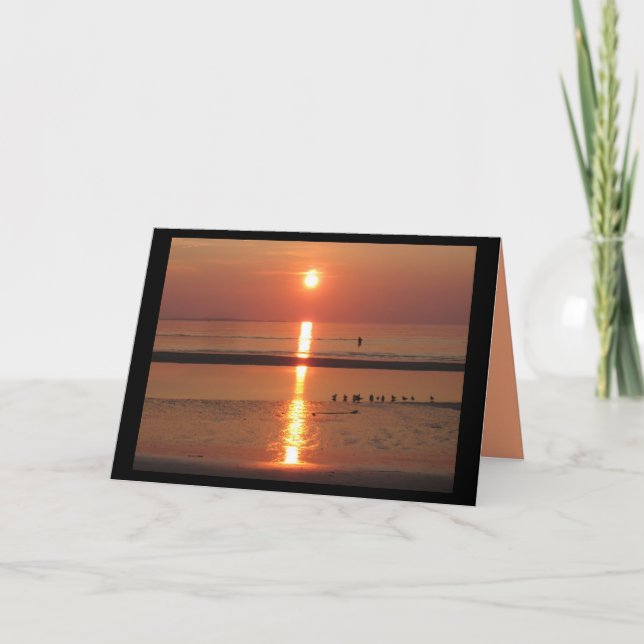 Orange Sunset Greeting Card (Front)