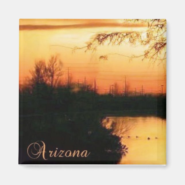 Orange sunset magnet (Front)