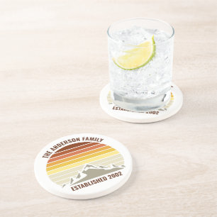 Orange Sunset Mountain Custom Family Home Coaster