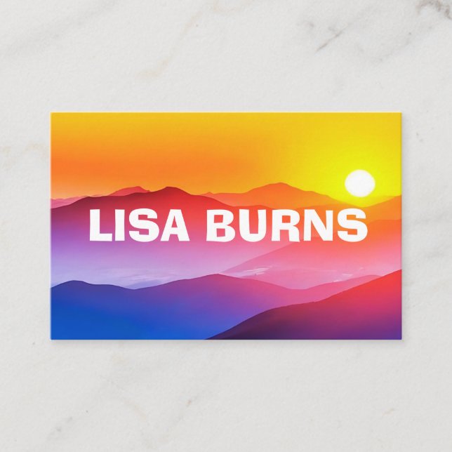 orange sunset mountains  business card (Front)