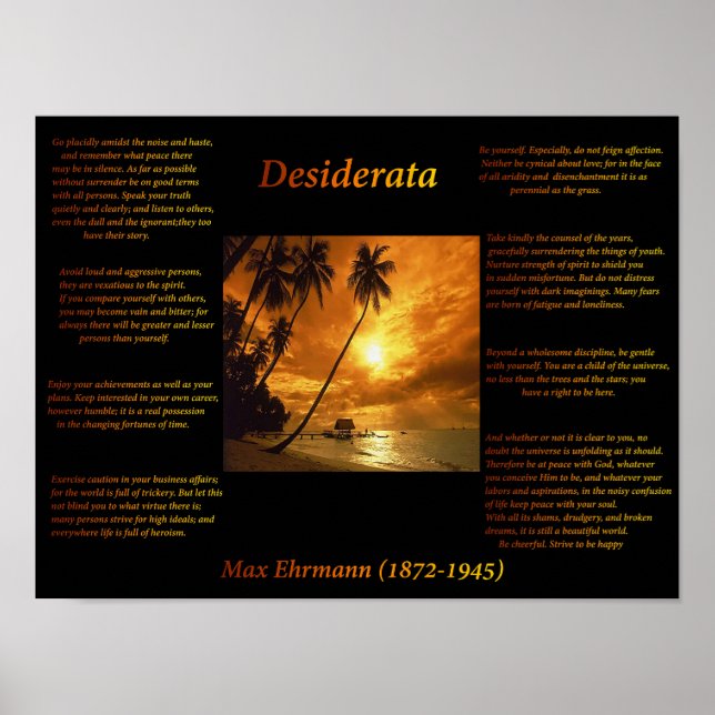 Orange Sunset Poster (Front)