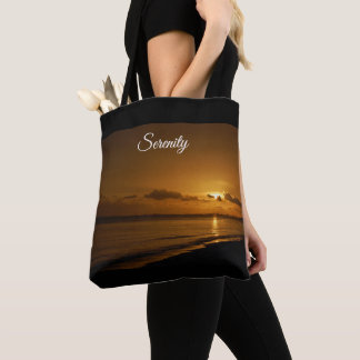 Orange sunset serenity tote bag