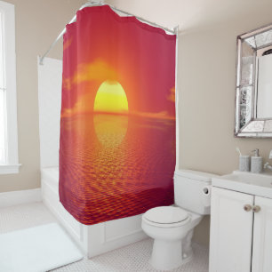 Orange Sunset Shower Curtain
