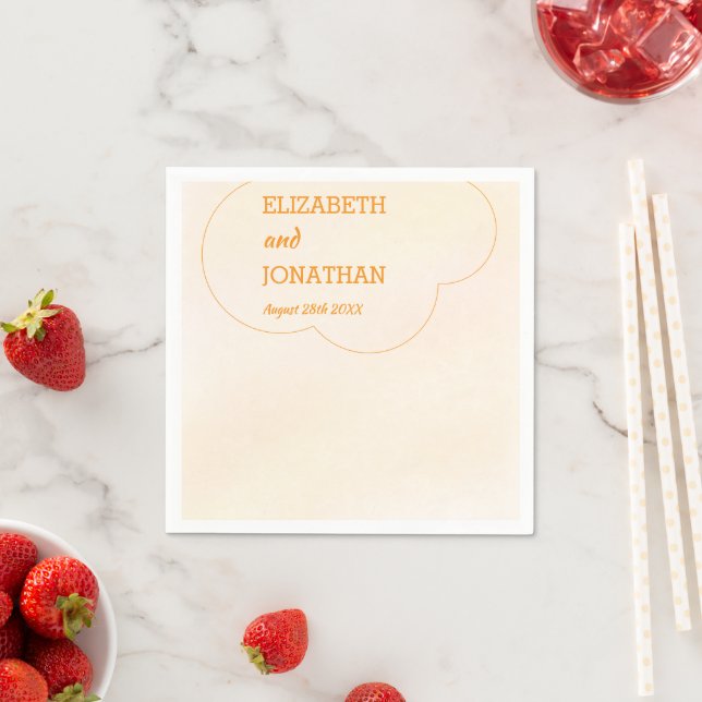Orange Sunset Wedding Napkin (Insitu)