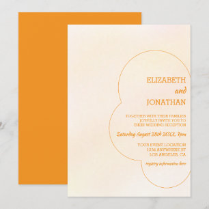 Orange Sunset Wedding Reception Invitation