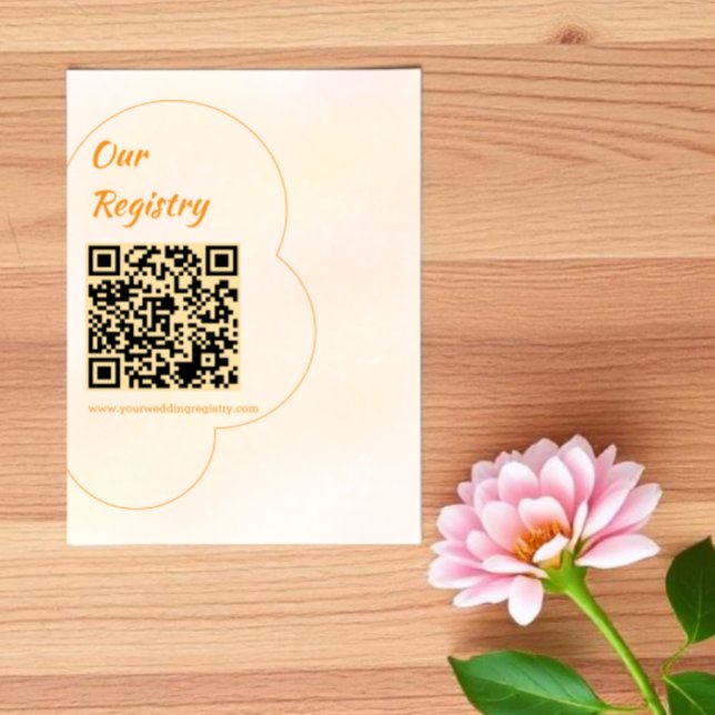 Orange Sunset Wedding Registry Enclosure Card (Creator Uploaded)