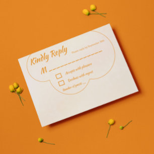 Orange Sunset Wedding RSVP Card