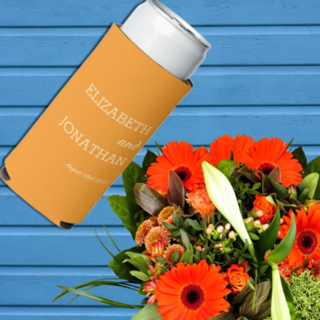 Orange Sunset Wedding Seltzer Can Cooler (Creator Uploaded)