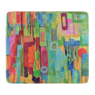 Orange Sunshine 6 x 7 Deco Glass Cutting Board