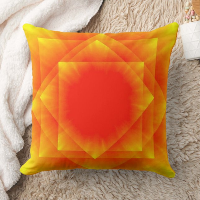 Orange Surprise Cotton Throw Pillow 20” (Blanket)