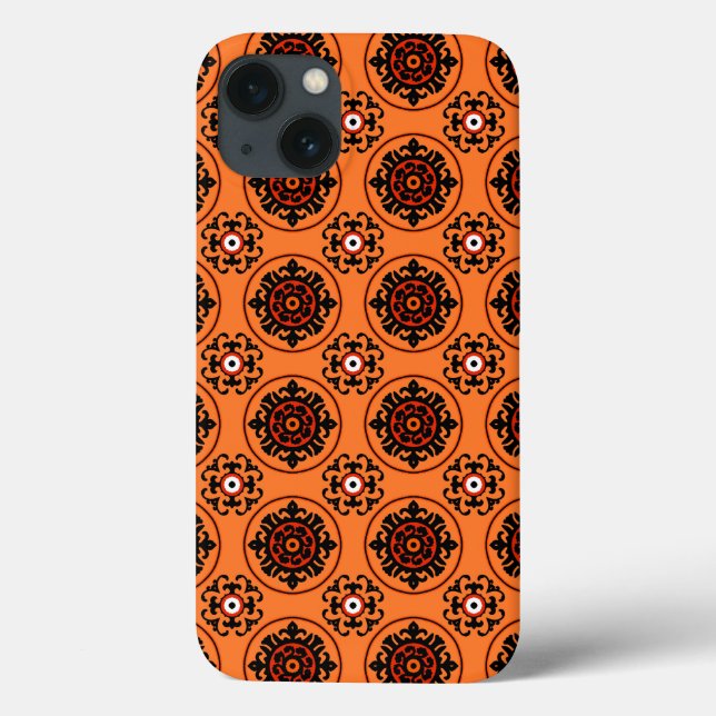 Orange Suzani Pattern Case-Mate iPhone Case (Back)