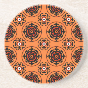 Orange Suzani Pattern Coaster
