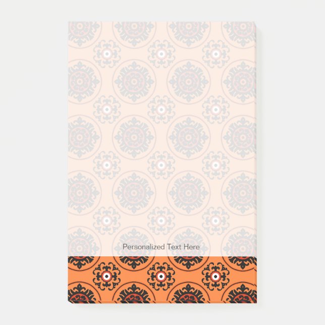 Orange Suzani Pattern Post-it Notes (Front)