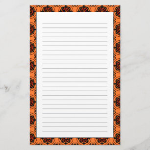 Orange Suzani Pattern Stationery