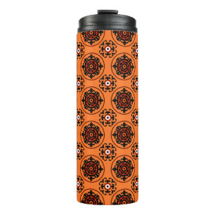 Orange Suzani Pattern Thermal Tumbler