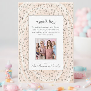 Orange Sweet Candy Fall Baby Shower Thank You Card