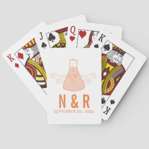 Orange Sweet Chemistry Wedding Playing Cards