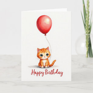 Orange Tabby Birthday Card