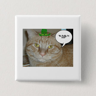 Orange Tabby Cat 15 Cm Square Badge