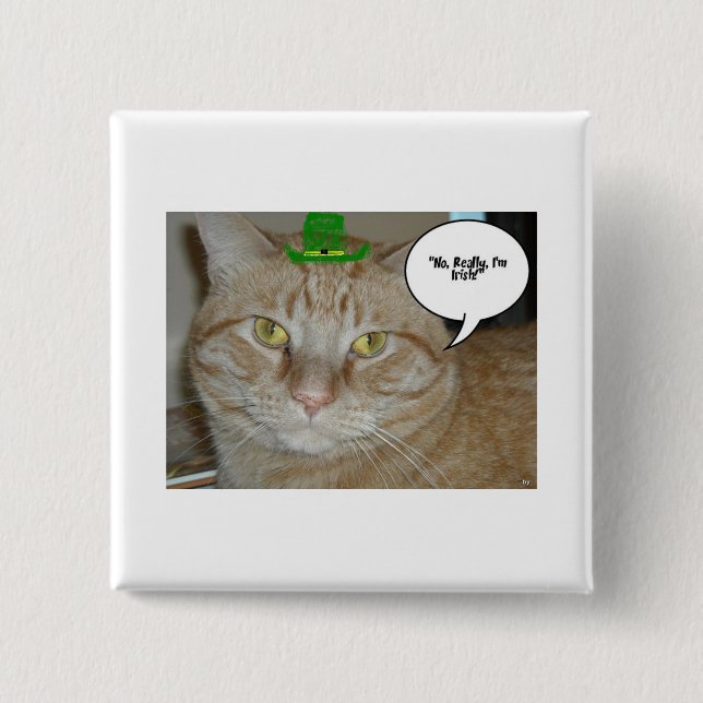 Orange Tabby Cat 15 Cm Square Badge (Front)
