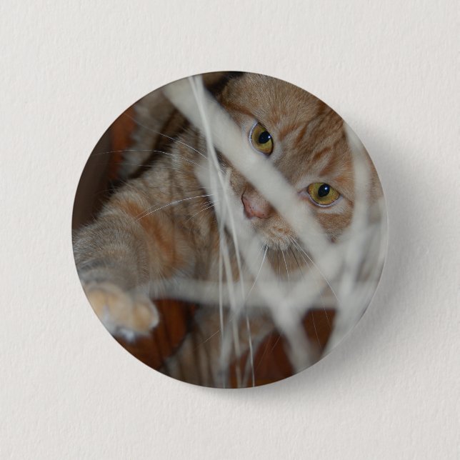 Orange Tabby Cat 6 Cm Round Badge (Front)
