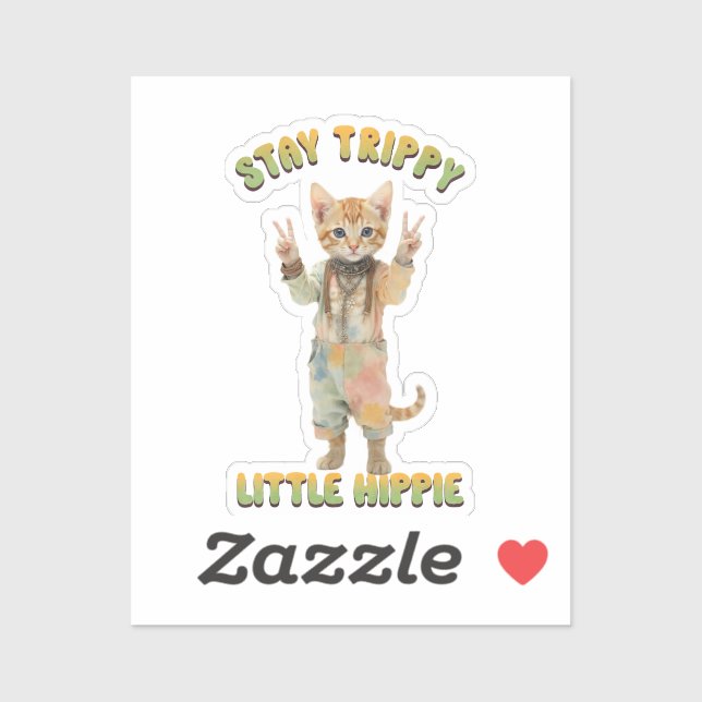 Orange Tabby Cat Boho Stay Trippy Little Hippie  (Sheet)