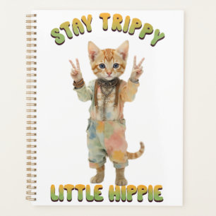 Orange Tabby Cat Boho Stay Trippy Little Hippie Planner