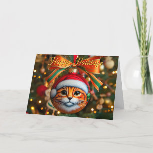 Orange Tabby Cat Christmas Card