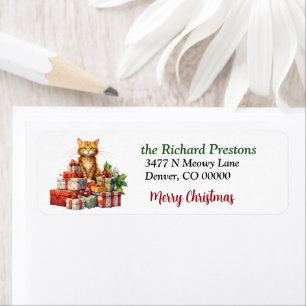 Orange Tabby Cat Christmas Gifts Return Address