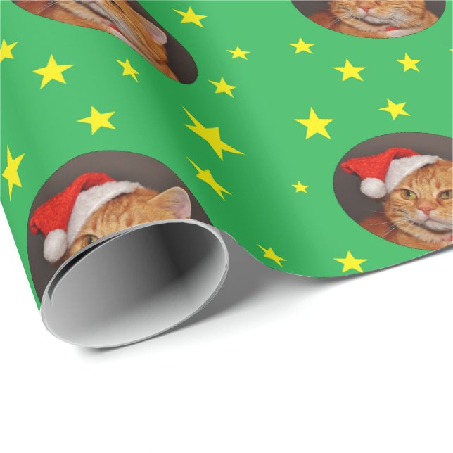 Orange Tabby Cat Christmas   Wrapping Paper (Roll Corner)