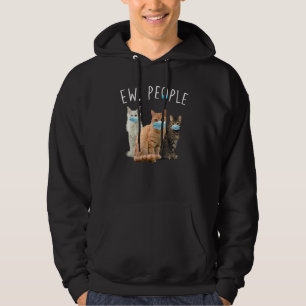 Orange Tabby Cat Ew People Cat Wearing A Face Mask Hoodie