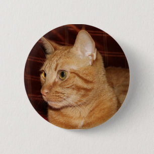 Orange Tabby Cat Face Profile 6 Cm Round Badge