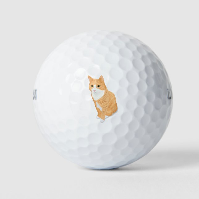 Orange Tabby Cat Golf Balls (Front)