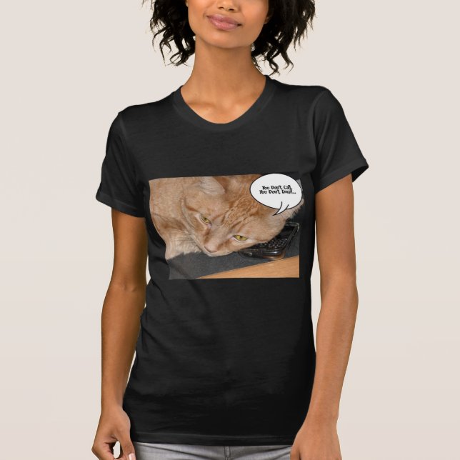 Orange Tabby Cat Humour T-Shirt (Front)