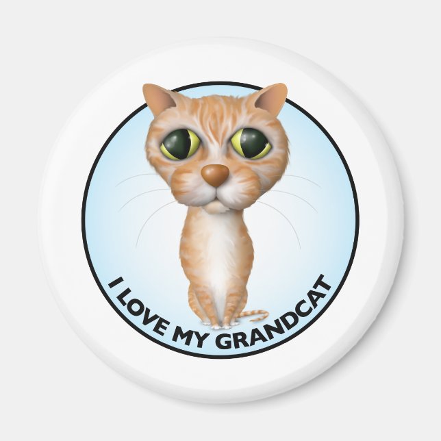Orange Tabby Cat - I Love My Grandcat Magnet (Front)
