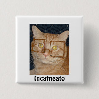 Orange Tabby Cat/Incognito 15 Cm Square Badge