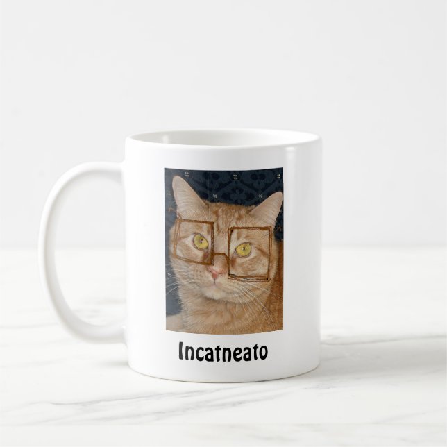 Orange Tabby Cat/Incognito Humour Coffee Mug (Left)