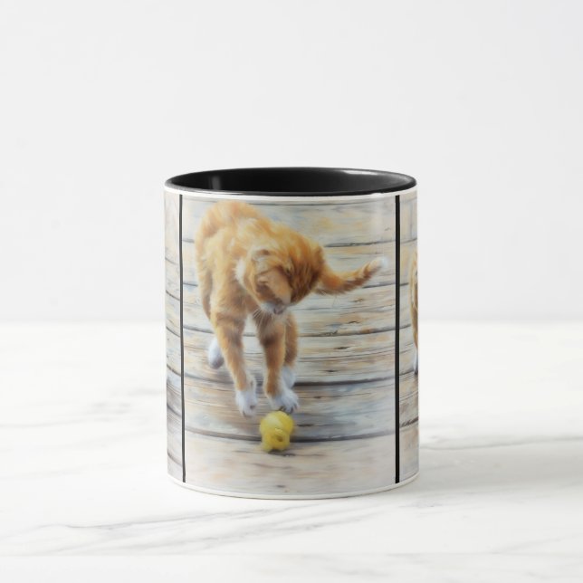 Orange Tabby Cat Kitten Playful Pics Mug (Center)