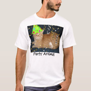 Orange Tabby Cat Party Animal T-Shirt