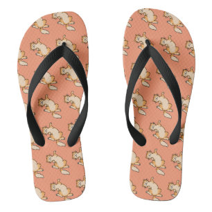 Orange tabby cat pattern jandals