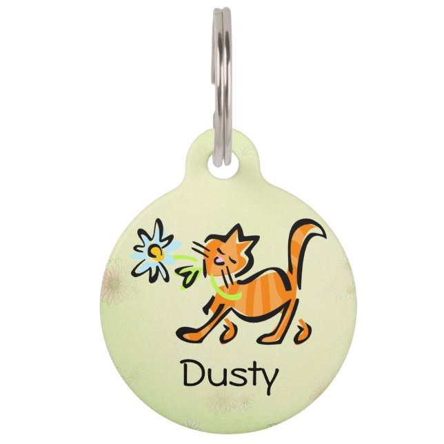 Orange Tabby Cat Pet Tag (Front)