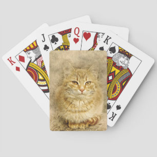 Orange Tabby Cat Playing Cards